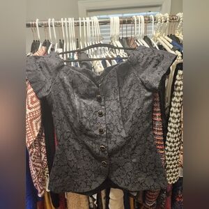 Elegant Black Corset With Gold Buttons